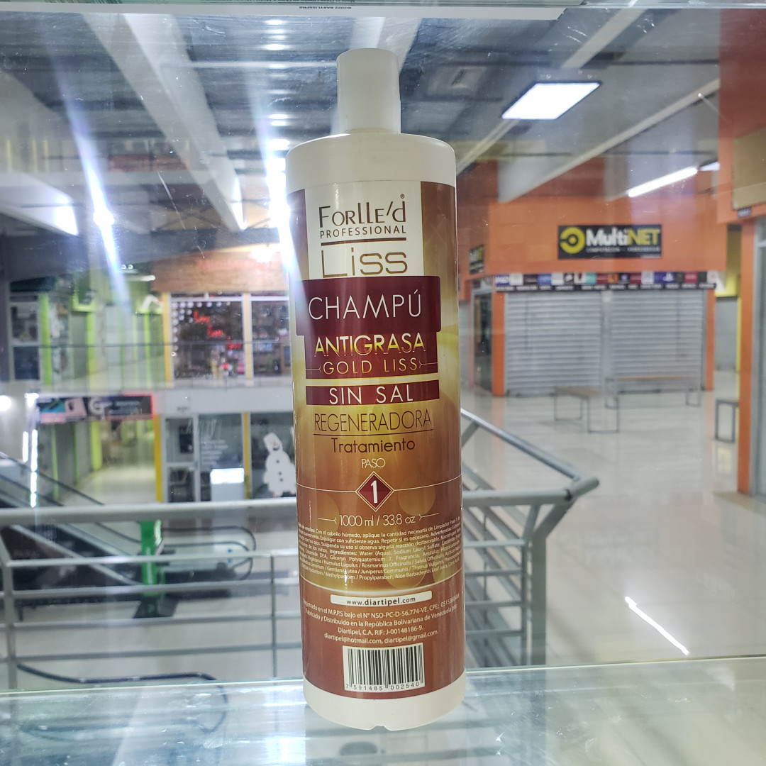 CHAMPÚ FORELLE ANTIGRASA GOLD LISS 1000 ML. (SIN SAL)