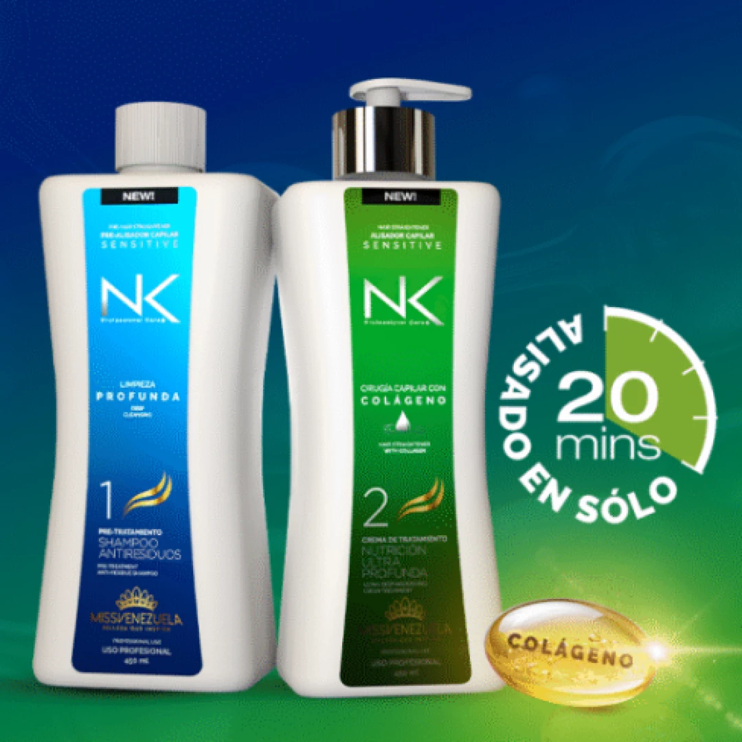 ALISADO NK SENSITIVE COLAGENO PASO 1 & 2 (950ML) LIBRE DE FORMOL