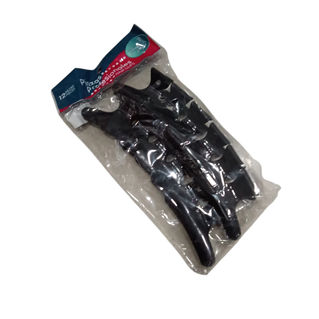 PINZAS DE CABELLO BEAUTY STYLE NEGRAS REF 218856OA (12 UNDS)