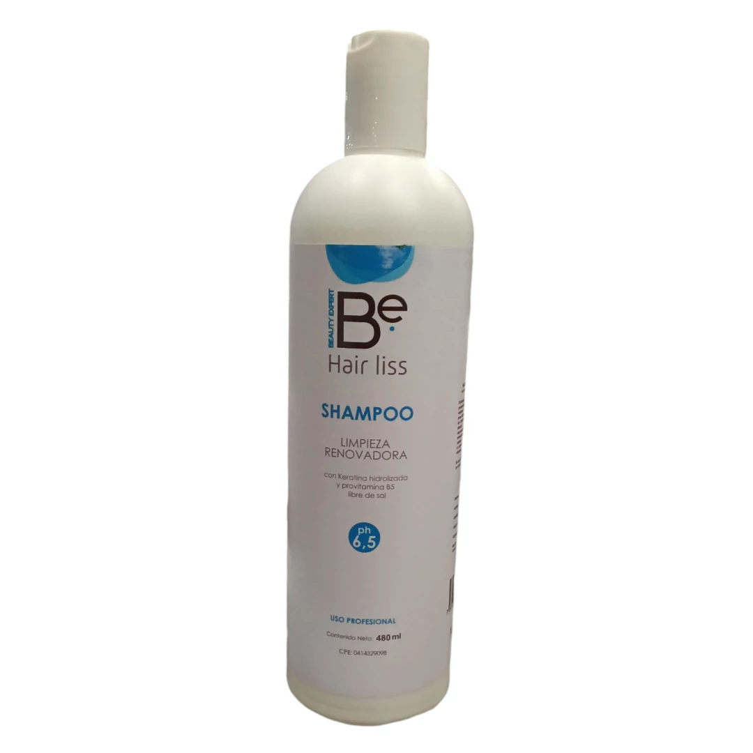 CHAMPU BE HAIR LISS LIMPIEZA RENOVADORA 6,5 PH LIBRE DE SAL (480 ML)