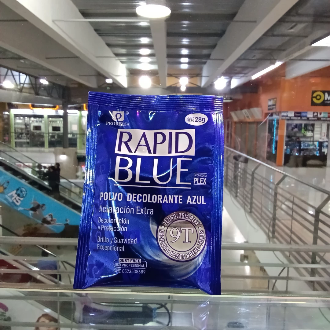 POLVO DECOLORANTE RAPID BLUE AZUL 9 TONOS TECNOLOGIA PLEX  (28 GR)