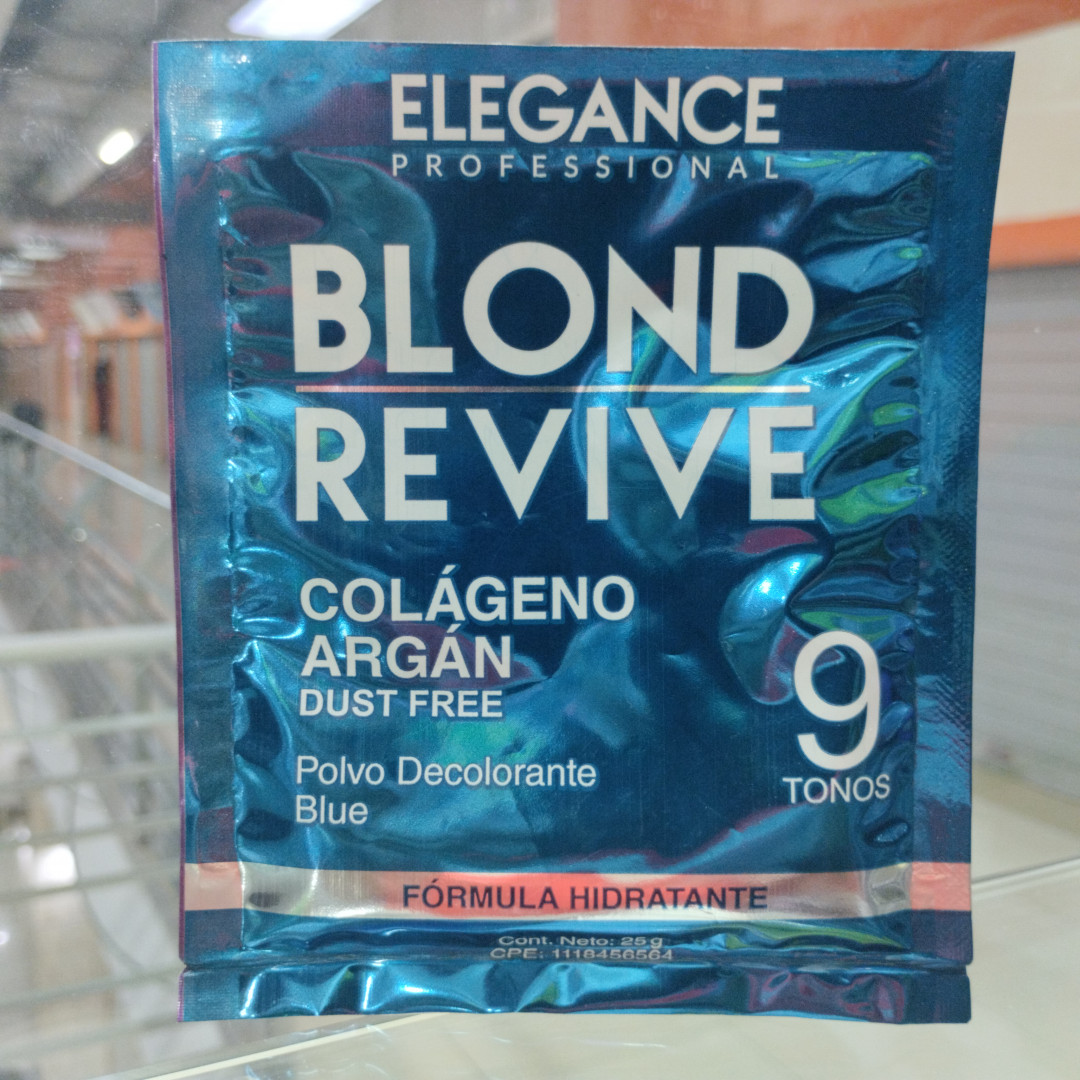 POLVO DECOLORANTE ELEGANCE BLOND REVIVE 9 TONOS 25 GR (SACHE)