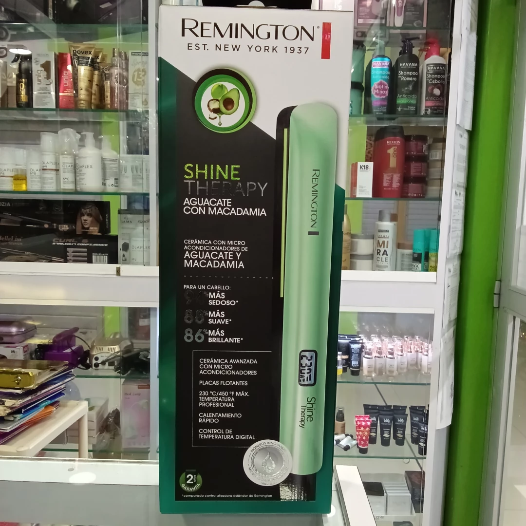 PLANCHA REMINGTON SHINE THERAPY AGUACATE CON MACADAMIA 450°F