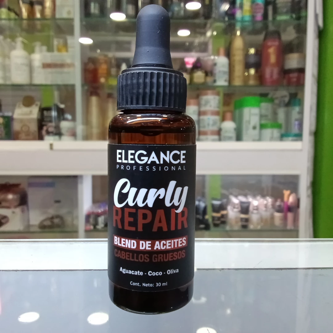 ACEITES ELEGANCE CAPILAR CURLY REPAIR CABELLO GRUESOS 30 ML