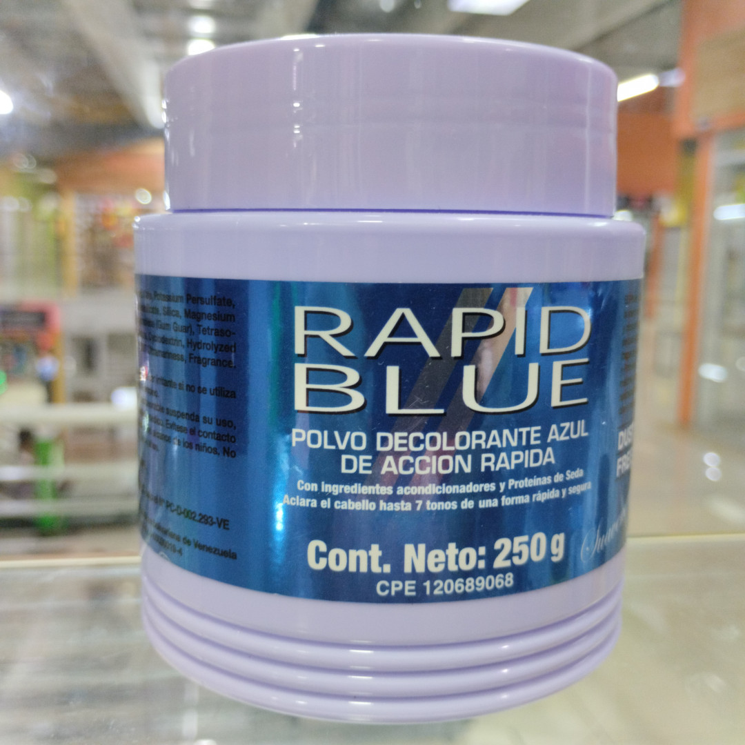 POLVO DECOLORANTE RAPID BLUE AZUL 9 TONOS TECNOLOGIA PLEX  (250 GR)