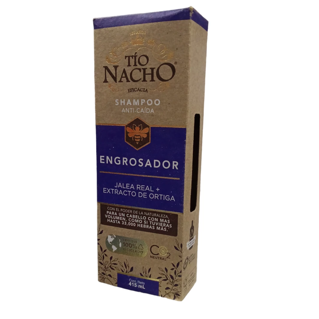 CHAMPÚ TÍO NACHO ANTICAIDA ENGROSADOR JALEA REAL + EXTRACTO DE ORTIGA 415 ML