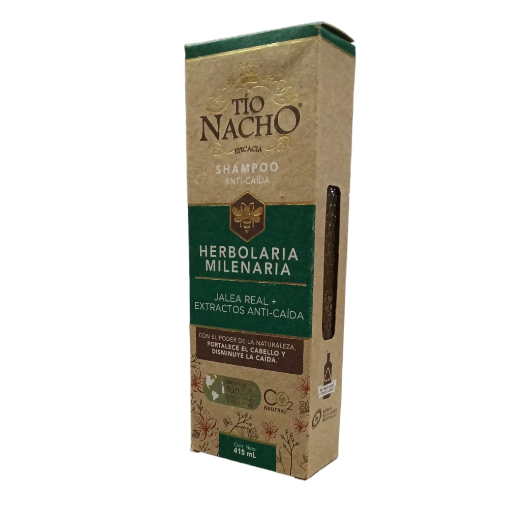 CHAMPÚ TÍO NACHO ANTICAIDA HERBOLARIA MILENARIA JALEA REAL + EXTRACTOS ANTICAIDA 415 ML