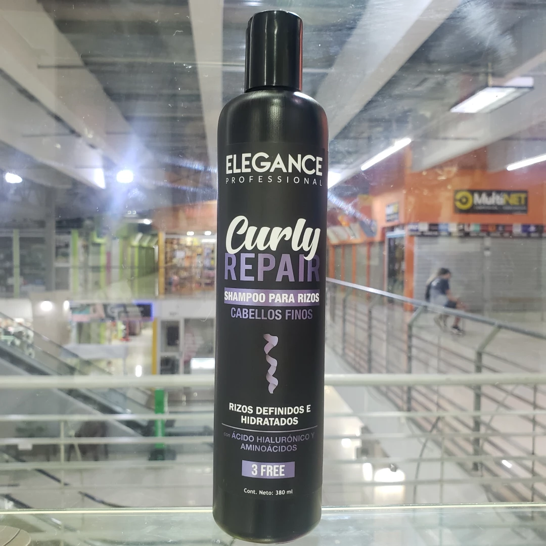 CHAMPÚ ELEGANCE CURLY REPAIR RIZOS CABELLOS FINOS CON ACIDO HIALURONICO 380 ML