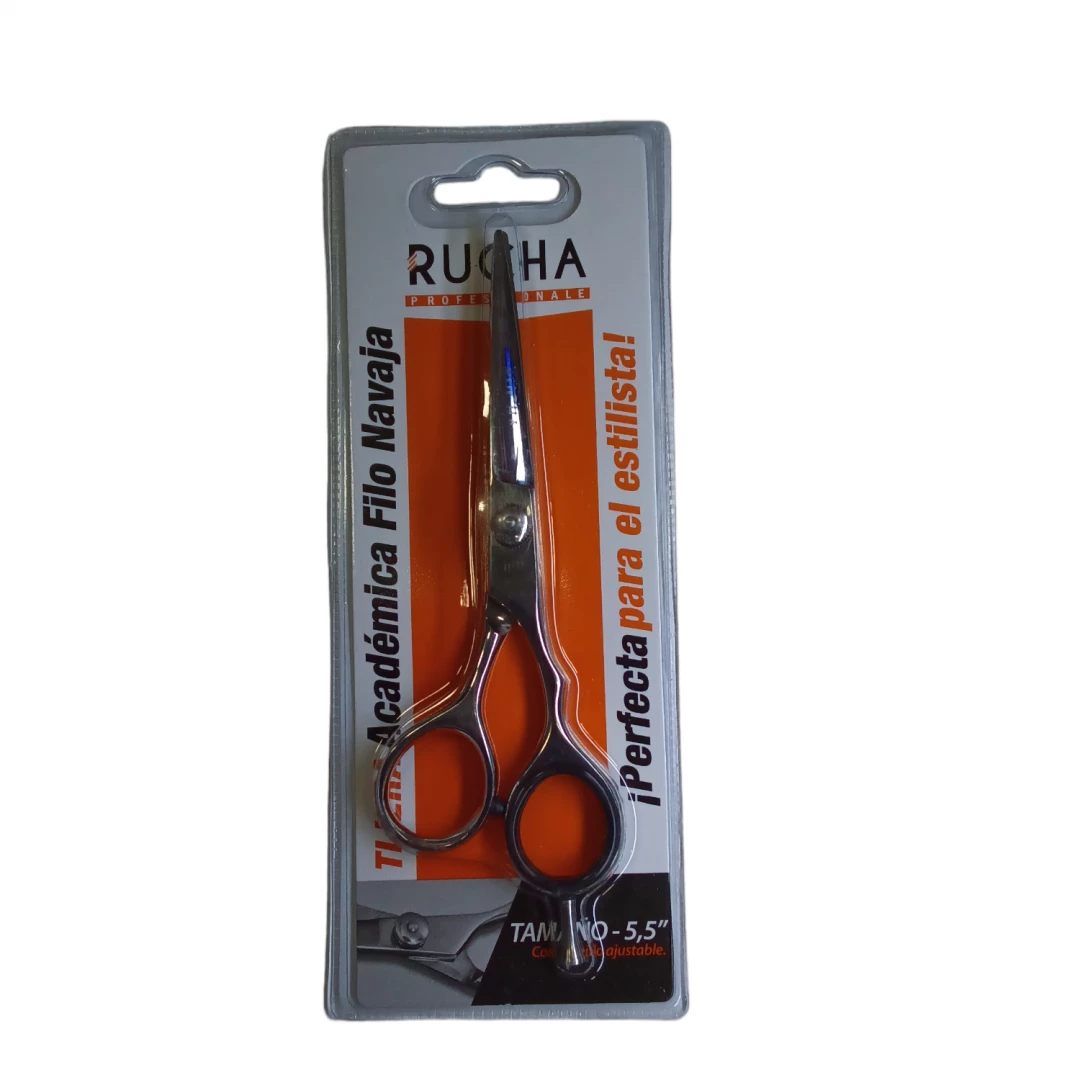 TIJERA DE CORTE RUCHA ACADEMICA FILO NAVAJA CON TORNILLO AJUSTABLE TAMAÑO 5,5"