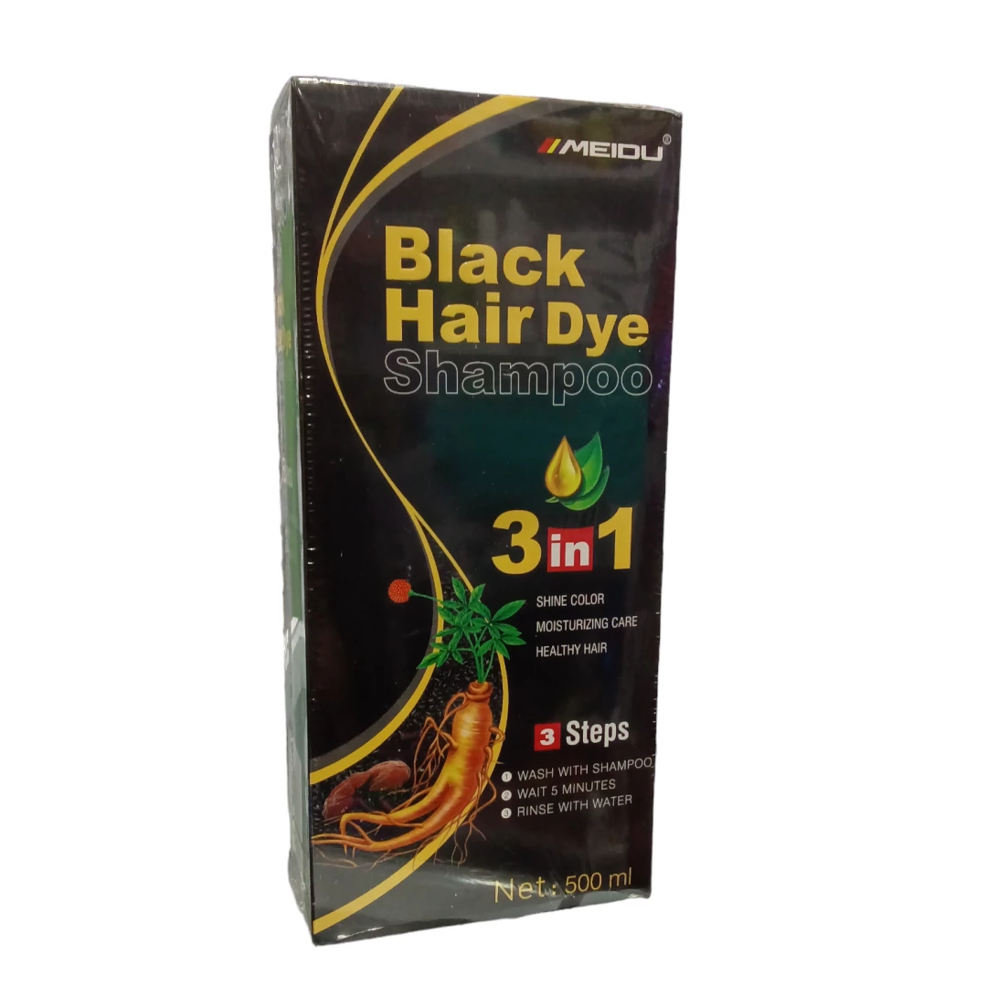 TINTE CHAMPU MEIDU HAIR DYE 3 IN 1 BLACK (NEGRO) 500 ML