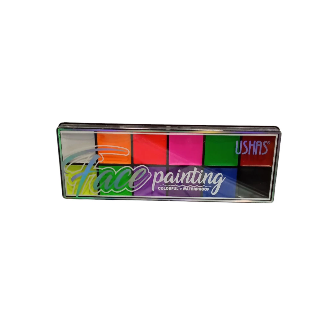 PALETA DE SOMBRA USHAS FACE PAINTING WATERPROOF 12 COLORES