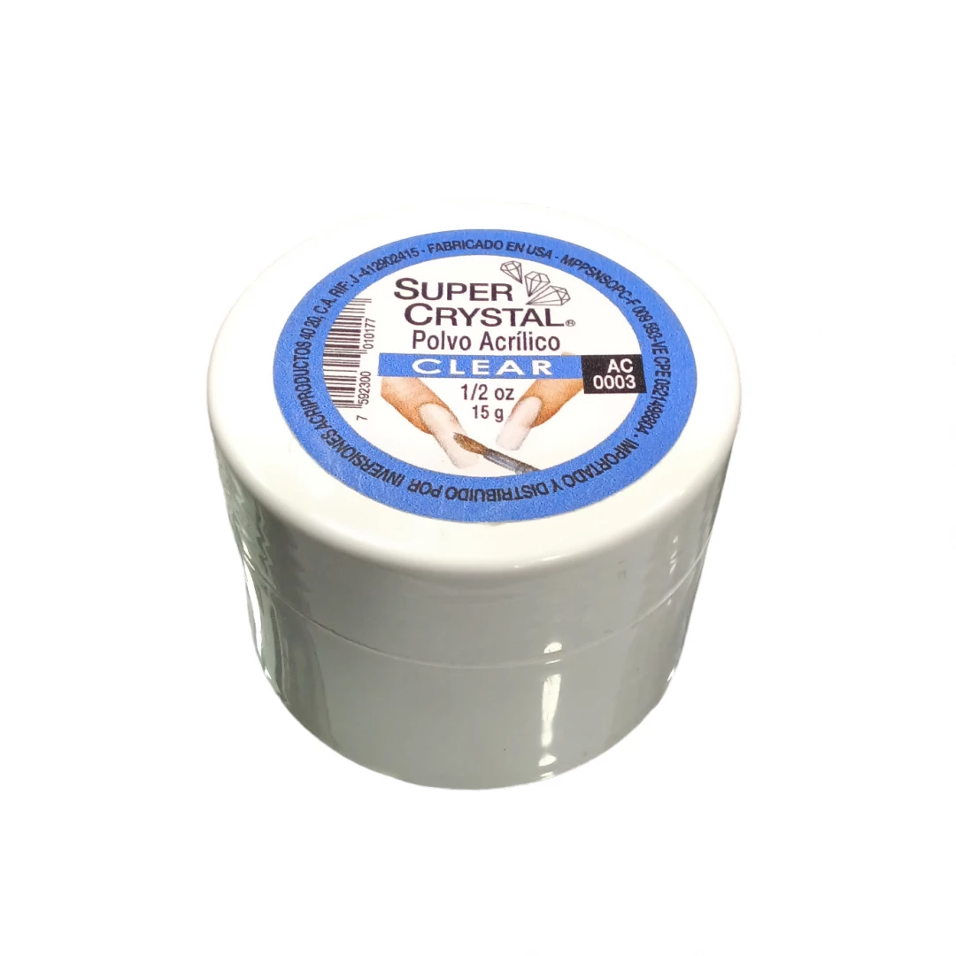 POLVO ACRÍLICO SUPER CRYSTAL CLEAR 15 GR