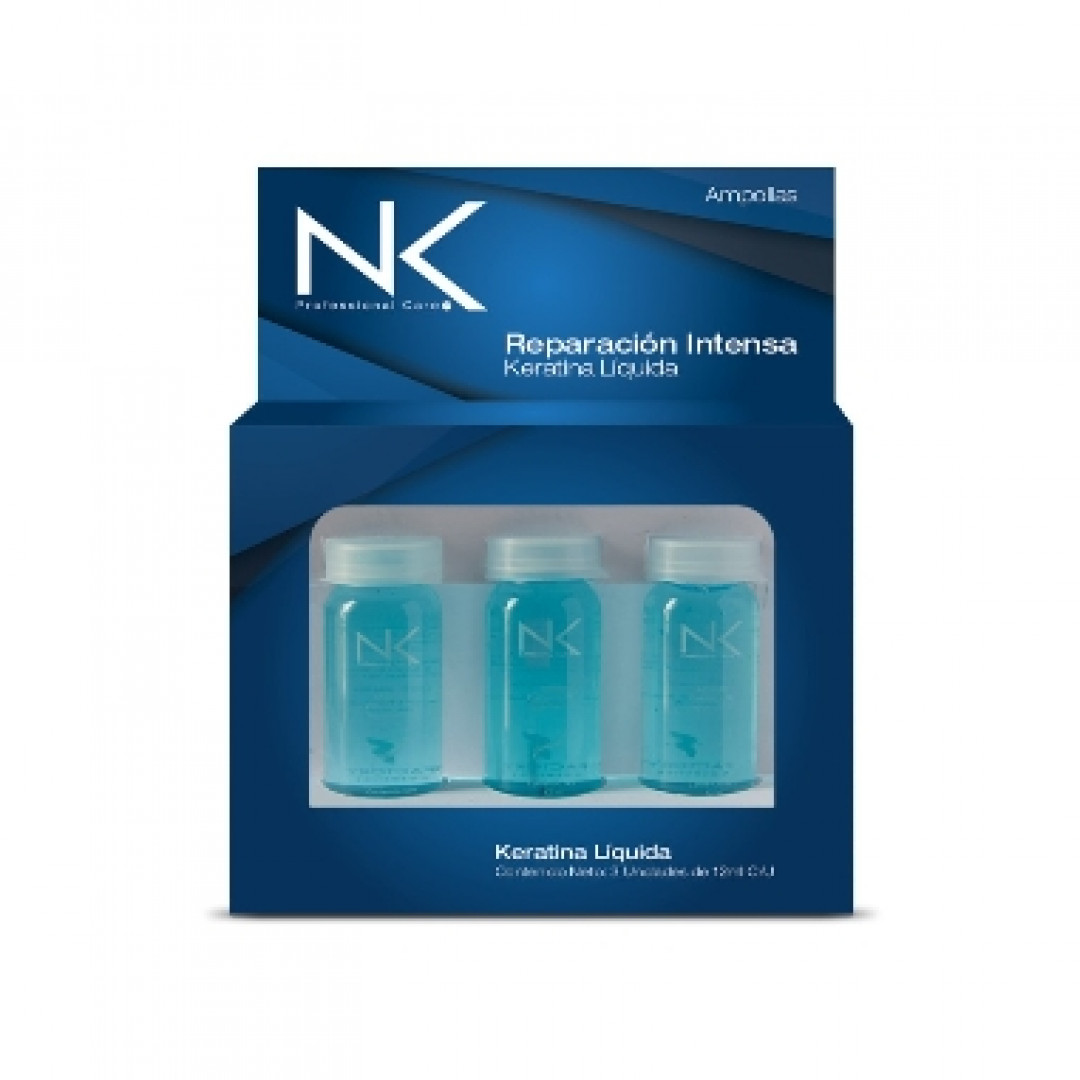 AMPOLLA NK CAPILAR REPARACION INTENSA KERATINA LIQUIDA (3 unid. de 12 ml)