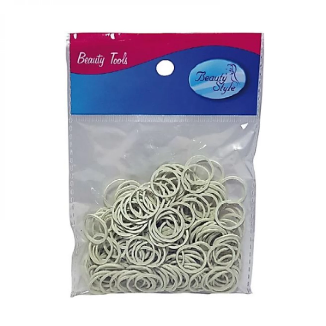 LIGAS PARA EL CABELLO BEAUTY STYLE BLANCAS (250UNDS) REF 1724801