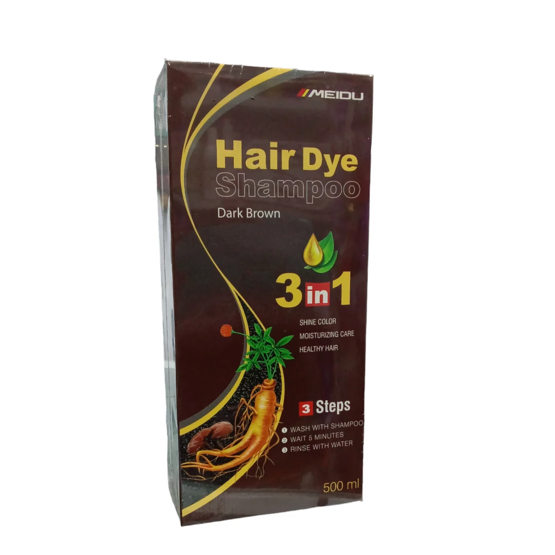 TINTE CHAMPU MEIDU HAIR DYE 3 IN 1 DARK BROWN (MARRON OSCURO) 500 ML