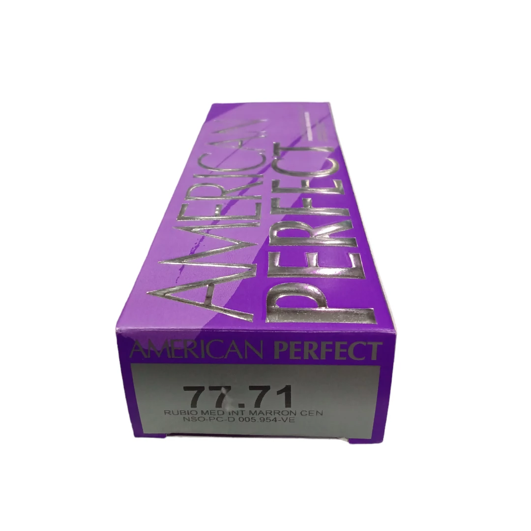 TINTE RUBIO MEDIO INTENSO MARRON CENIZA AMERICAN PERFECT 77.71 (100GR)