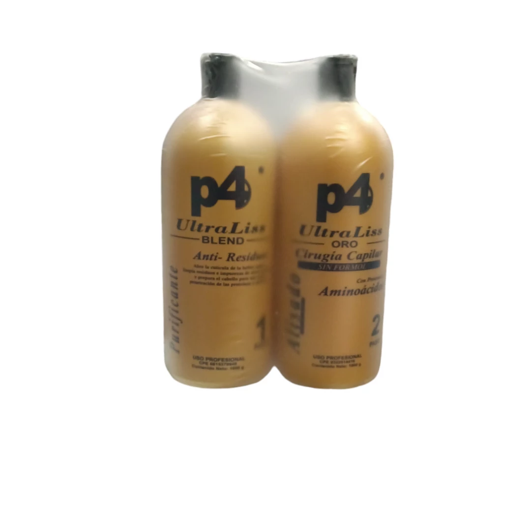 ALISADO P4 ULTRA LISS ORO CIRUGIA CAPILAR 1 & 2 (1000 ML) LIBRE DE FORMOL