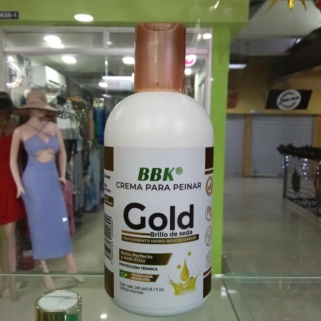 CREMA PARA PEINAR BBK GOLD BRILLO DE SEDA (240ML)