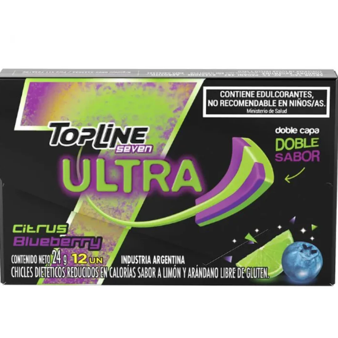 Chicles Topline Ultra Citrus & Blueberry 12un