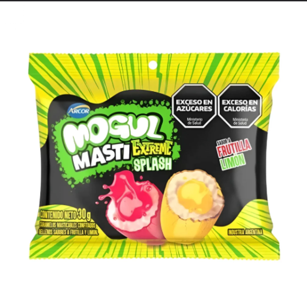 Mogul Masti Splash Extreme sabor frutilla y limon x30g