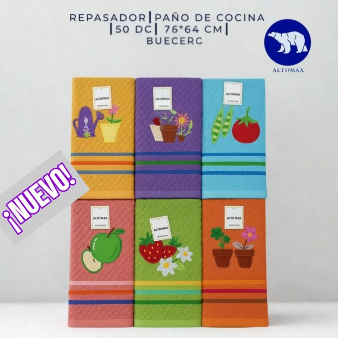 Docena repasador algodon bordado