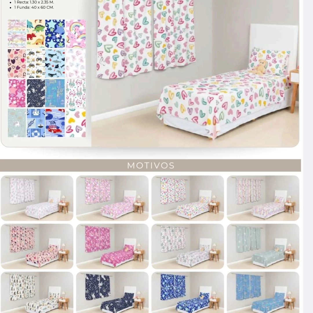 Set infantil juego de sabanas mas cortinas