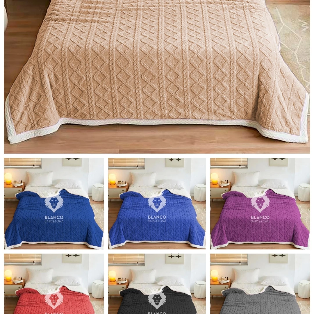 Frazada jackard con corderito 2 1/2