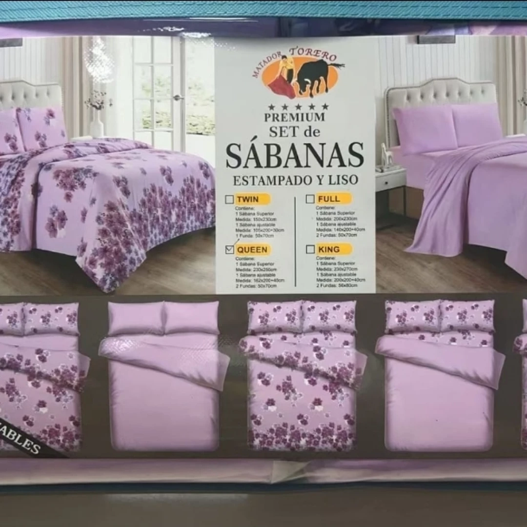 Pack 2 Juegos sabanas 1 1/2 lisas y estampadas