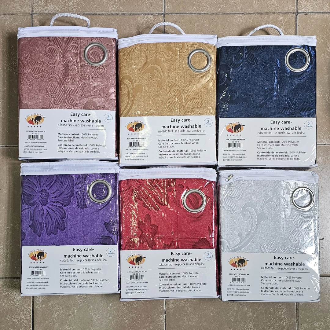 Juego cortinas jackard doble