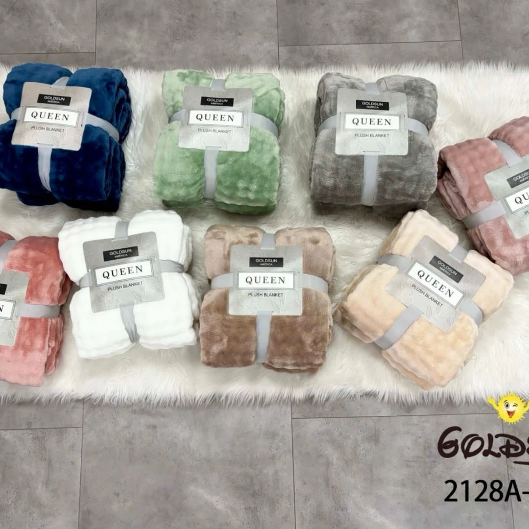 Frazada piel de conejo con corderito  queen size goldsun