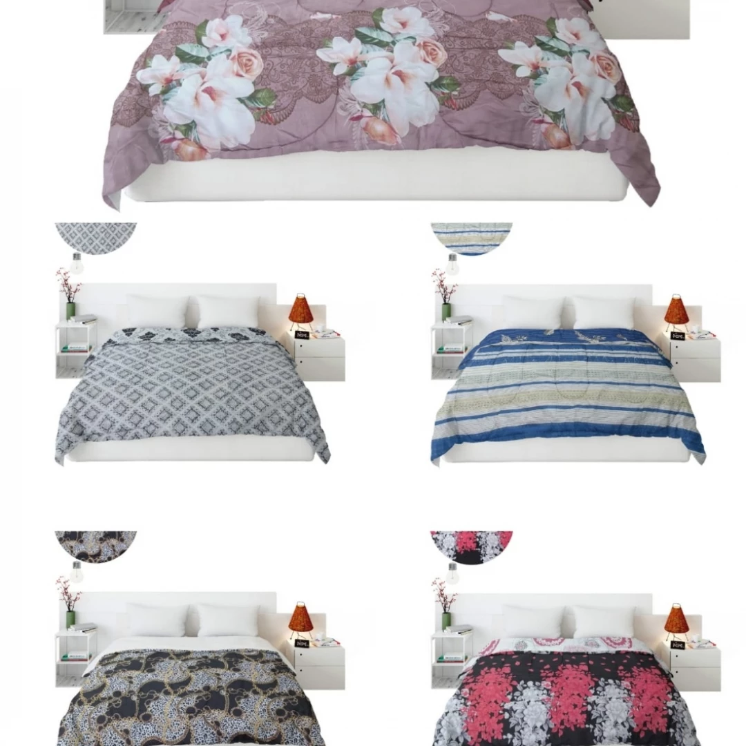 Acolchado estampado reversible 1 1/2 linea economica