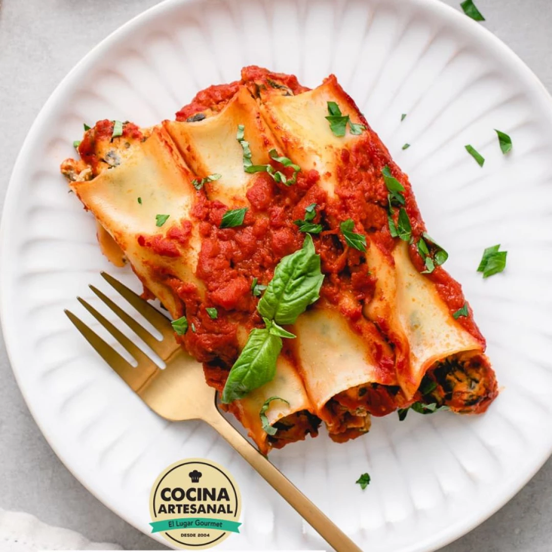 Canelones de carne y verdura