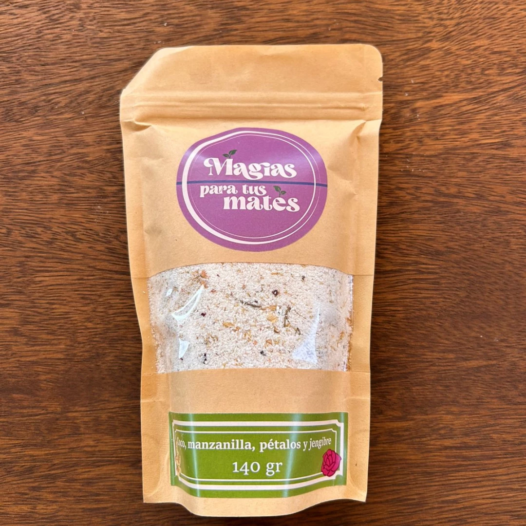 Mezcla para mate de coco, manzanilla, pétalos y jengibre