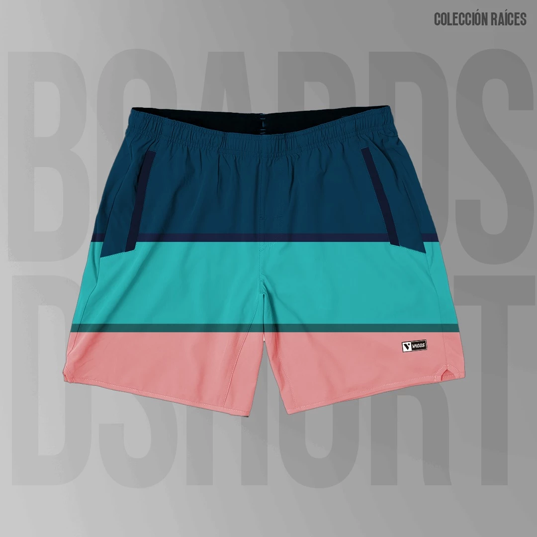 BOARDSHORT RAYAS ROSADAS