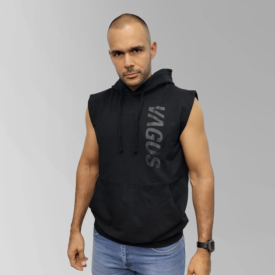 CHAMARRA NEGRA S/MANGA