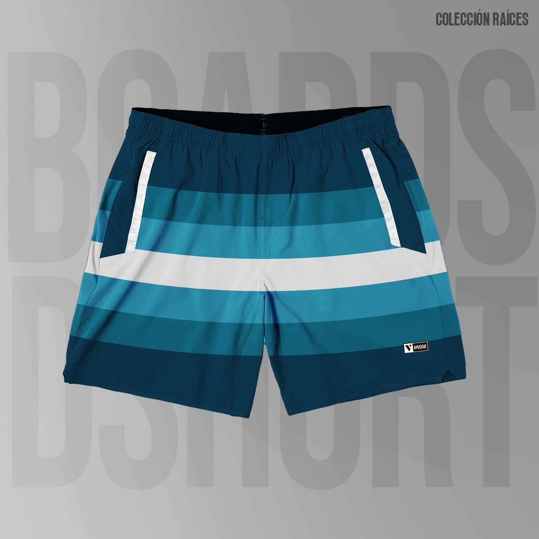 BOARDSHORT RAYAS AZUL