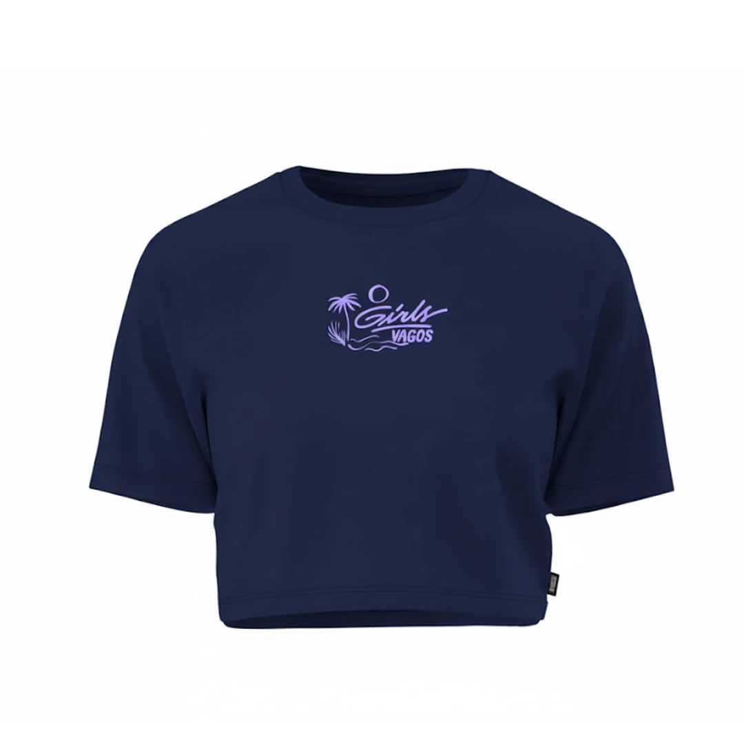 Crop Top Girl Palm Blue