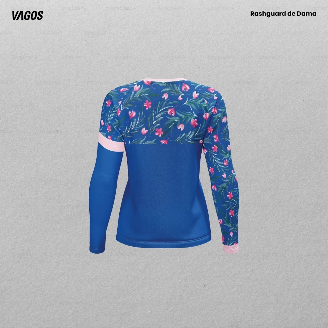 RASHGUARDS FLORAL AZUL