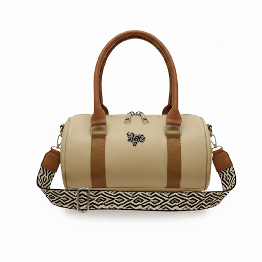 Cartera Cilindrica Beige