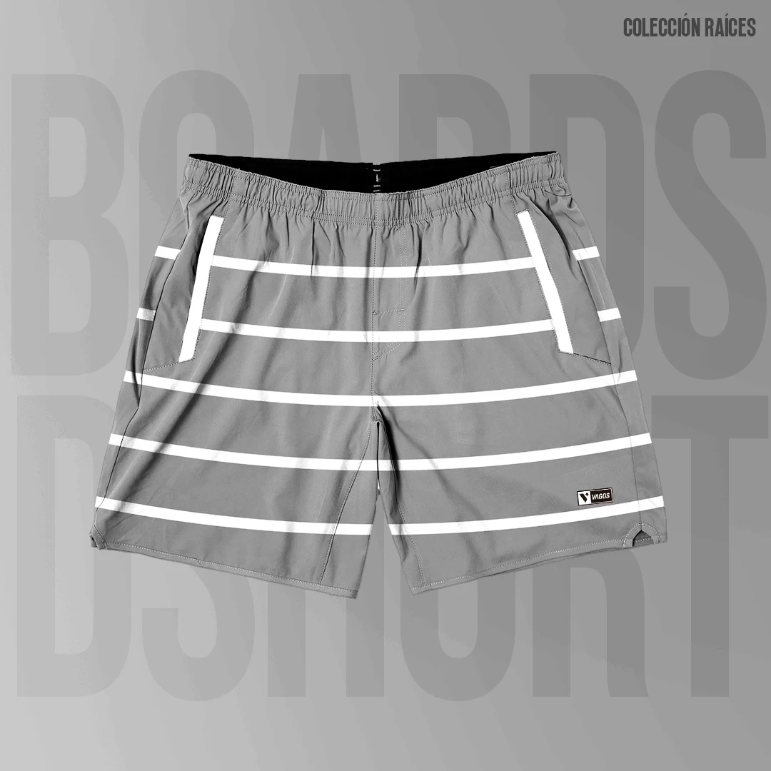 BOARDSHORT RAYAS GRIS