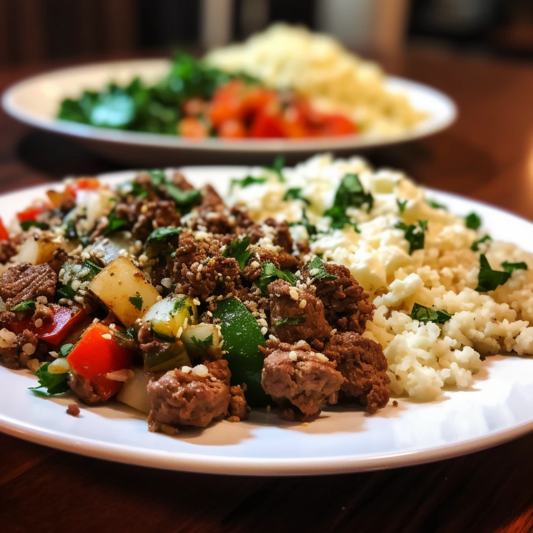 Ground Beef & Cauliflower Rice