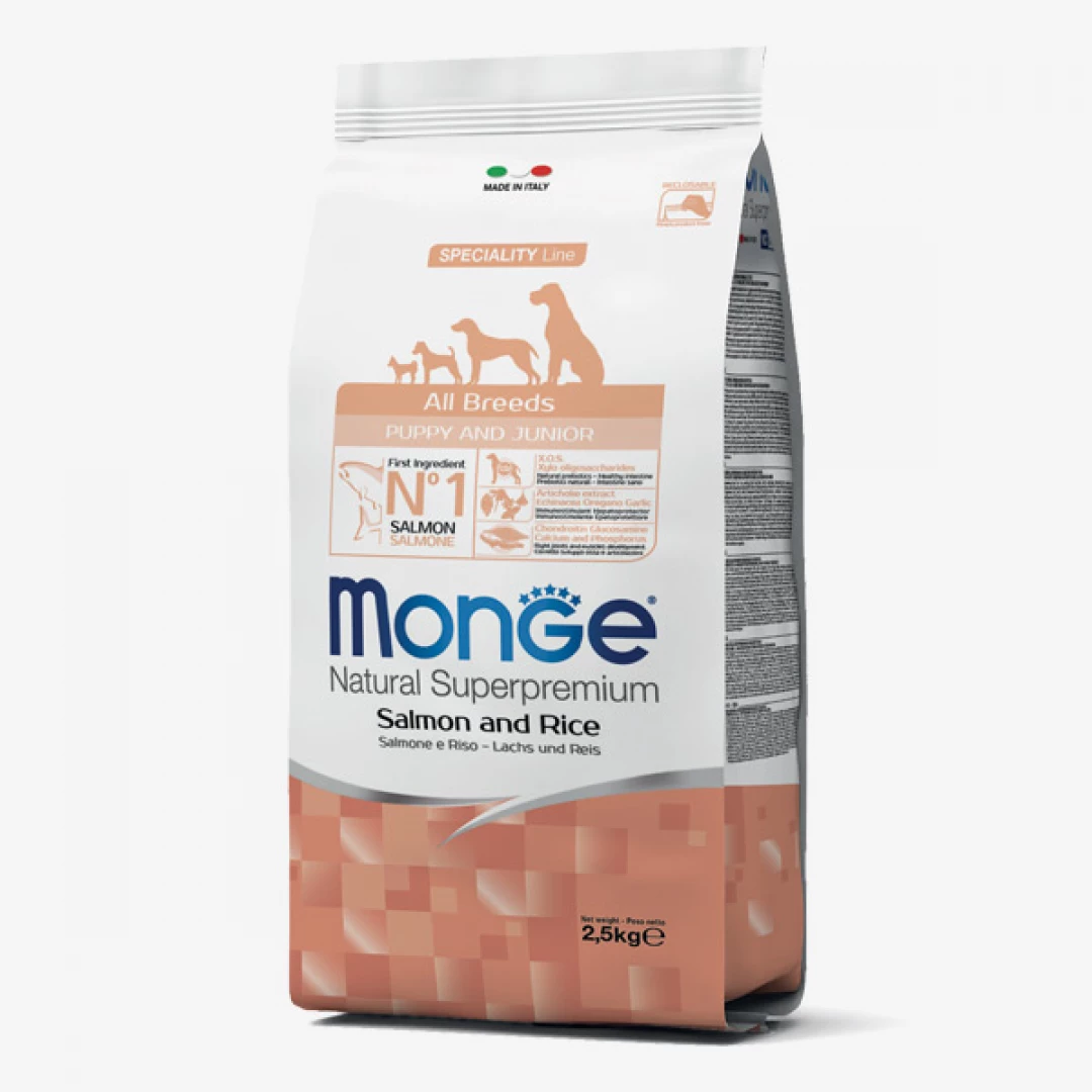 MONGE NATURAL SUPERPREMIUM ALL BREEDS SALMON * 2.5KG