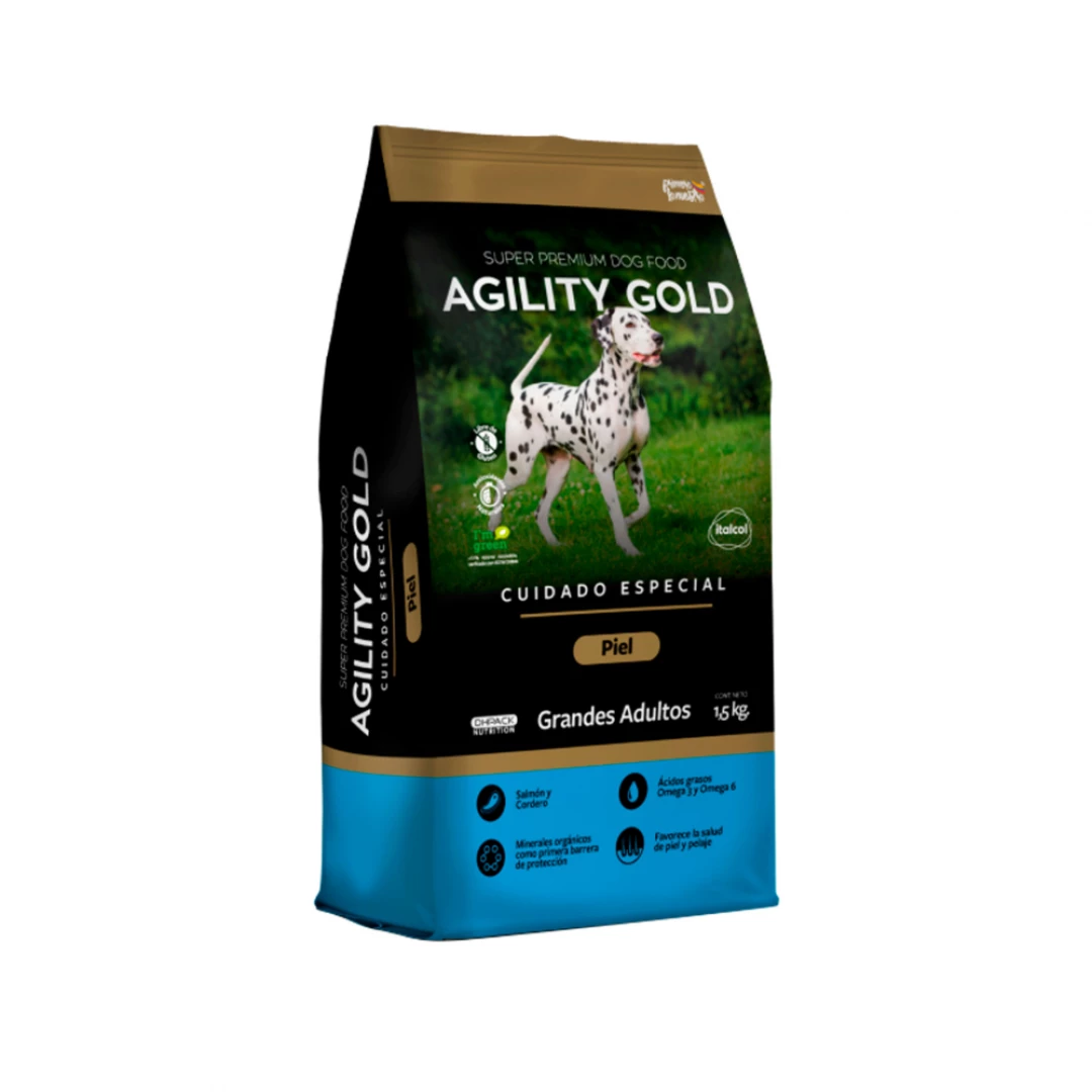 AGILITY GOLD PIEL GRANDES ADULTOS * 8KG