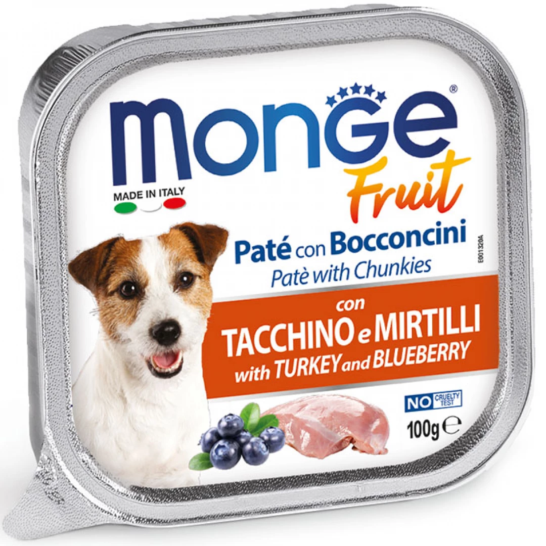 MONGE DOG FRUIT TURKEY/BLUEB * 100GR