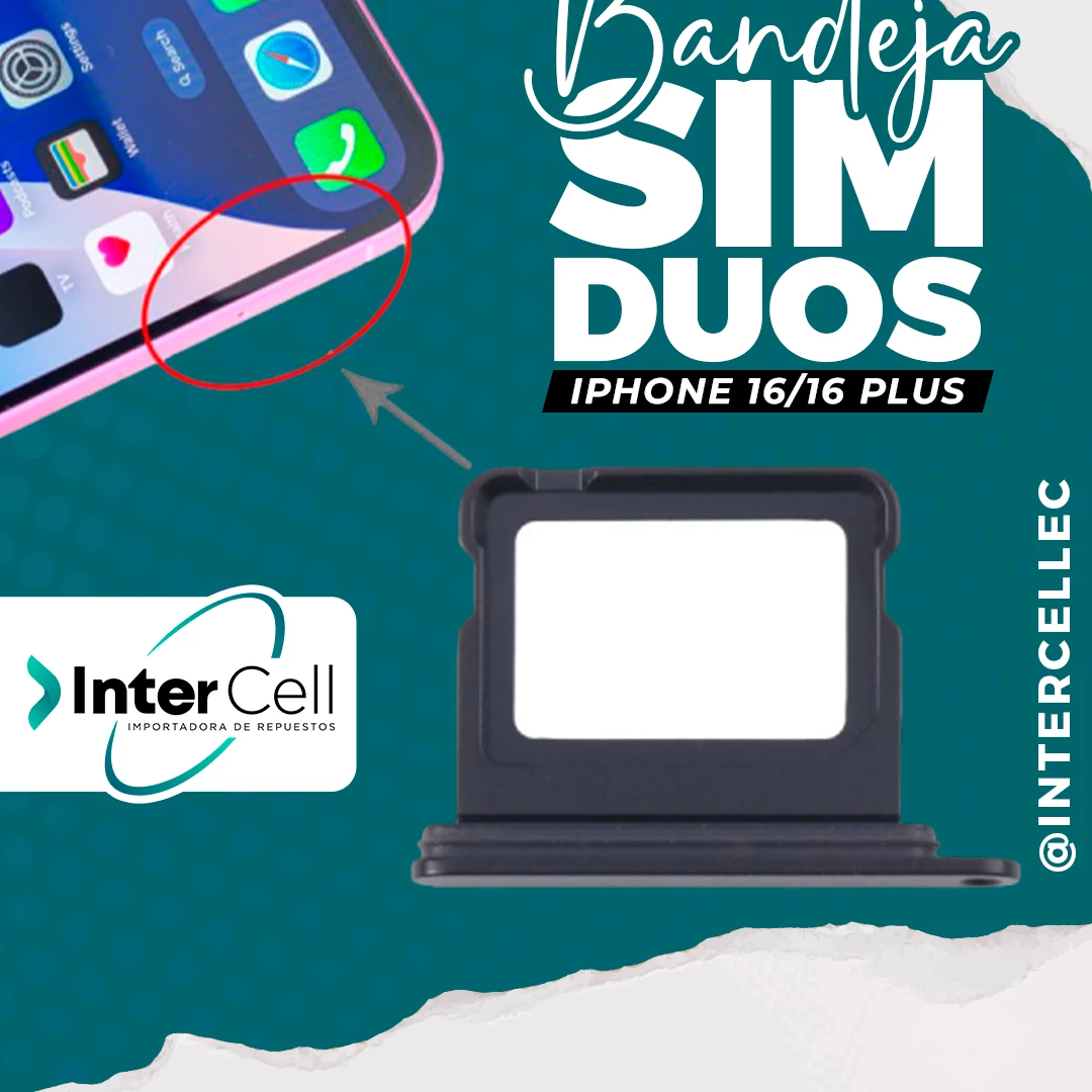 BANDEJA SIM DUOS IPHONE 16/16 PLUS