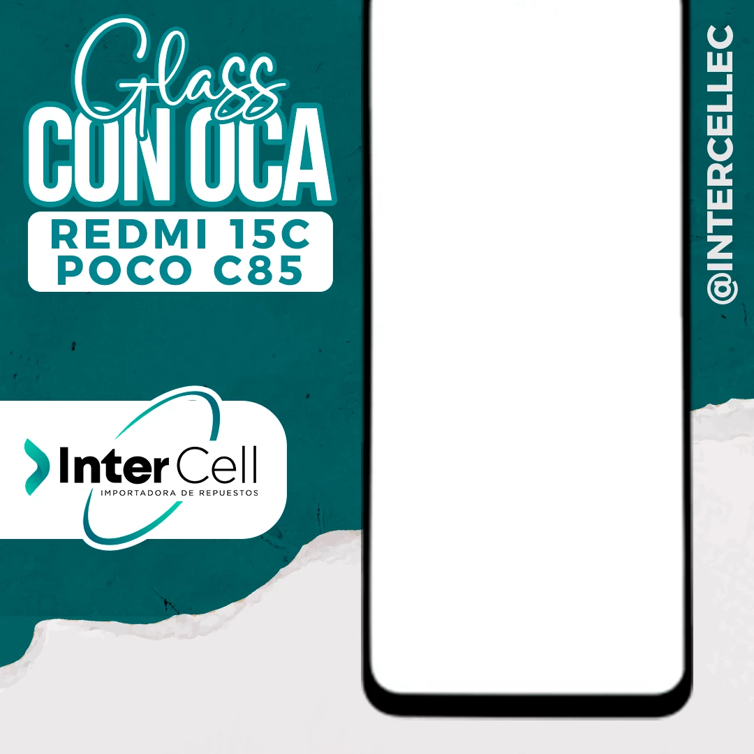GLASS CON OCA REDMI 15C/POCO C85