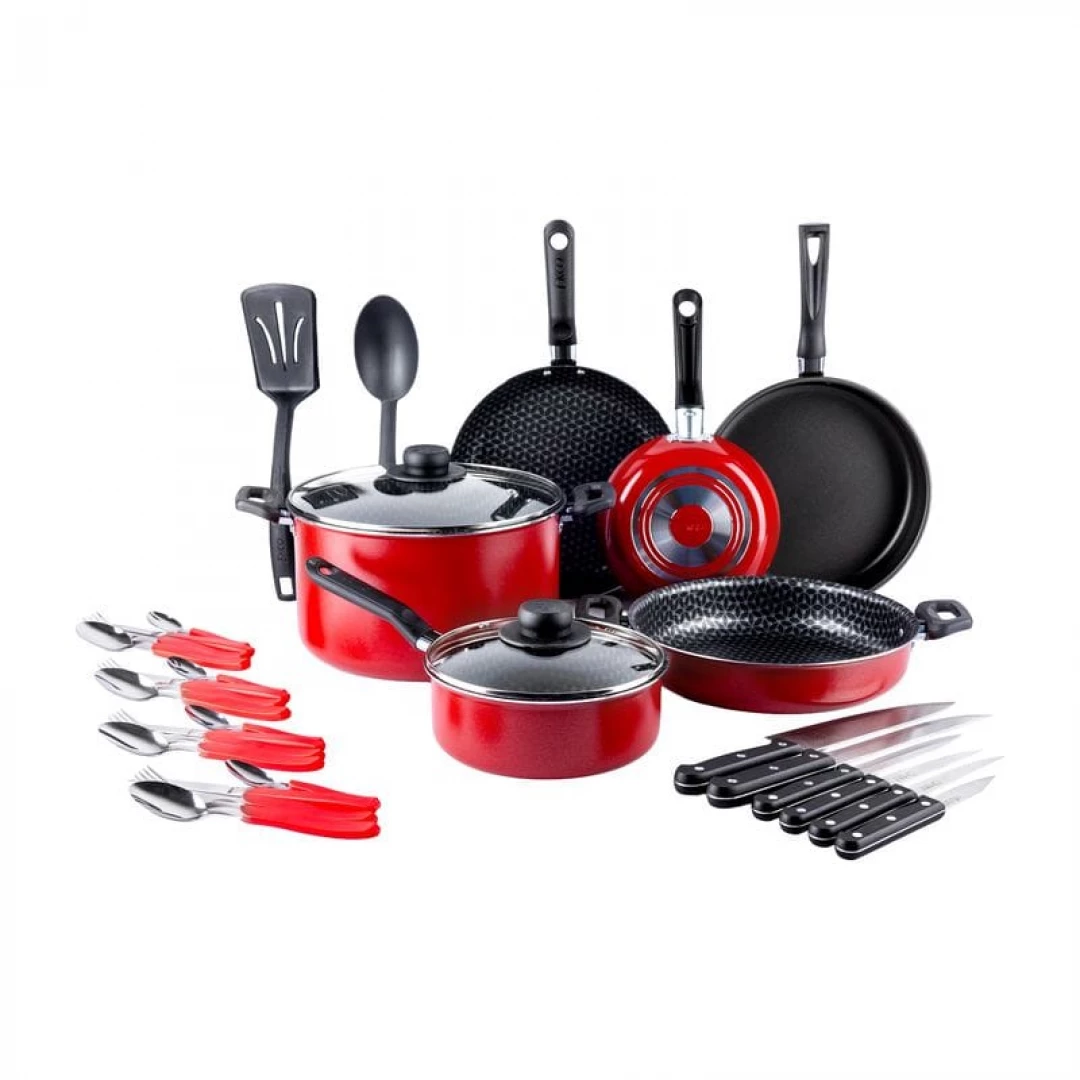 Bateria EKCO de 32 piezas rojo