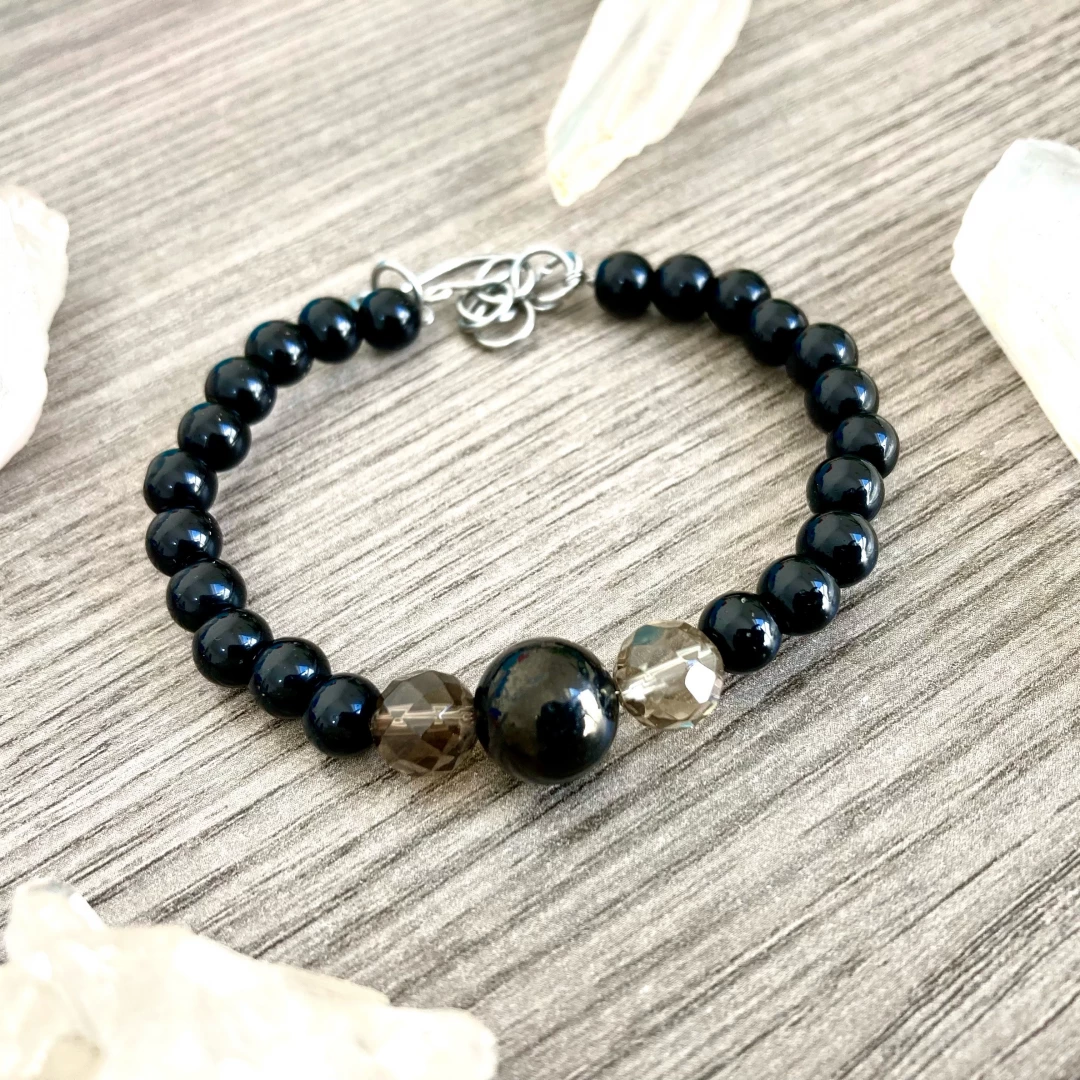 AZABACHE CUARZO AHUMADO Y ÓNIX