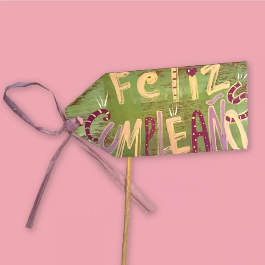 Tablita de Madera "Feliz Cumpleaños"