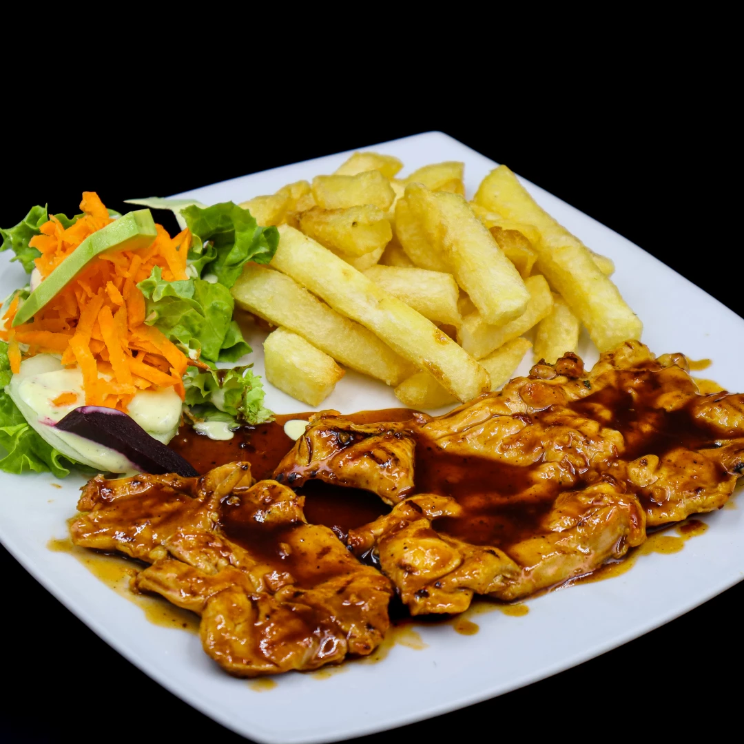 Pierna de pollo deshuesada a la BBQ